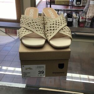 Off-White Woven Slide Sandals by Gioseppo